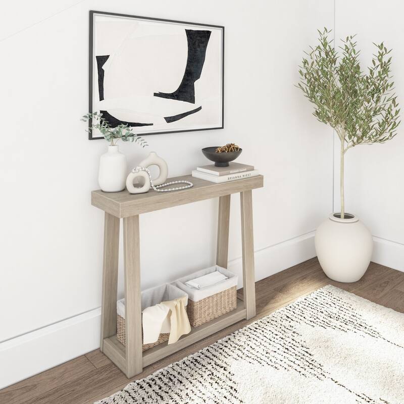 Plank and Beam Classic Console Table with Shelf - 36" - Seashell