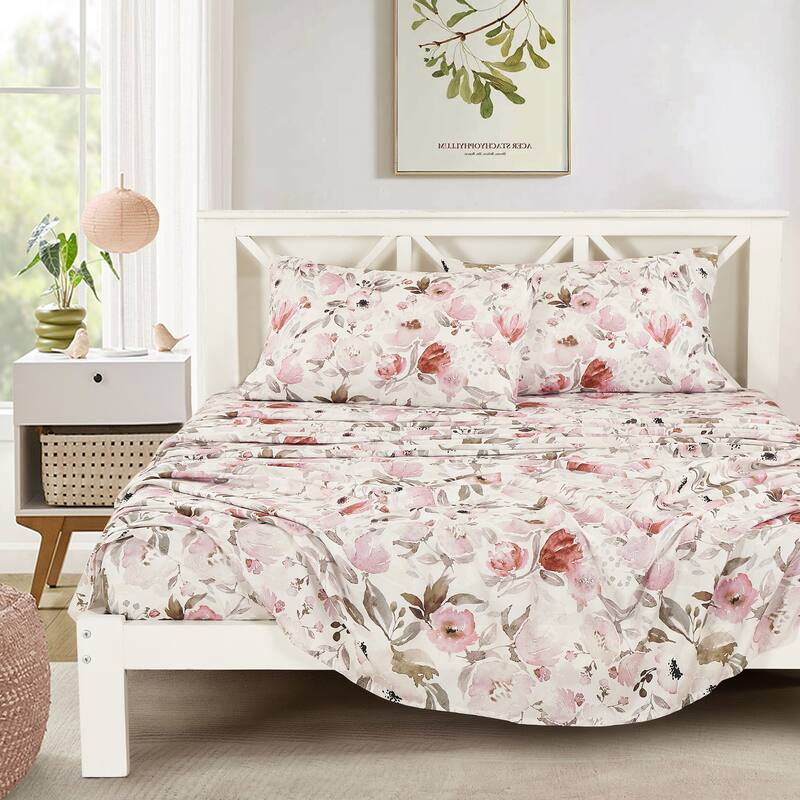 Floral printed sheet set
