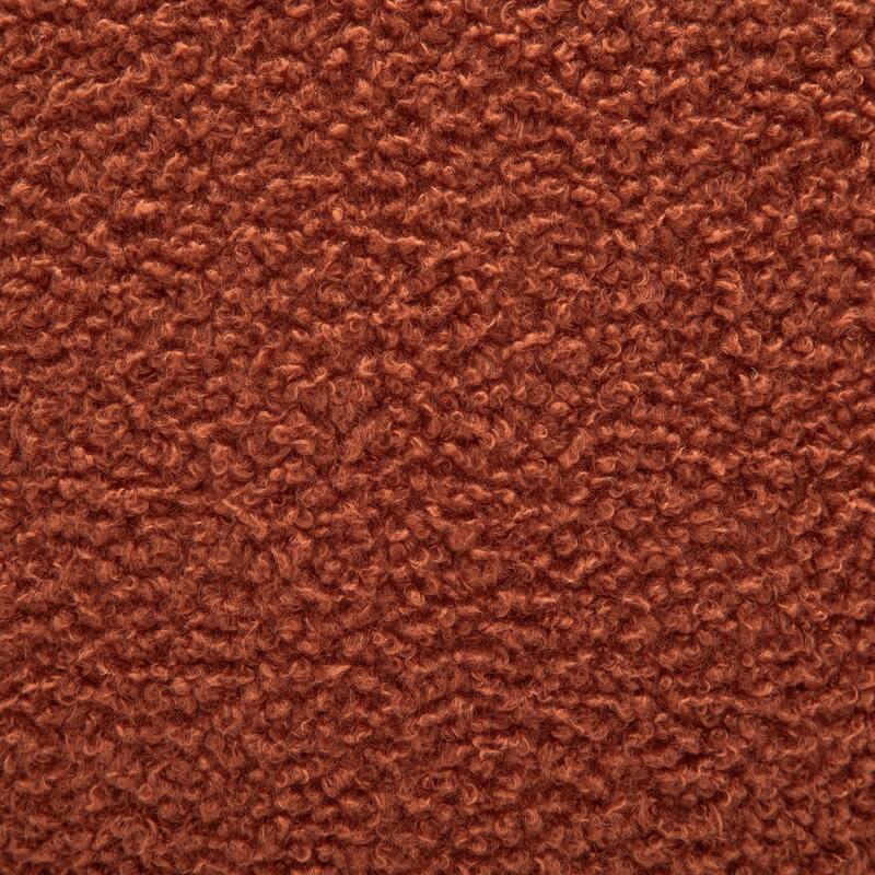 SEYNAR 25" Faux Sherpa Round Storage Ottoman - Large Cozy Bouclé Footrest Stool