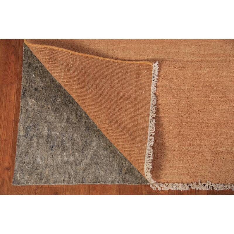 Modern Gabbeh Area Rug Handmade Oriental Solid Wool Carpet - 5'7" x 7'11"