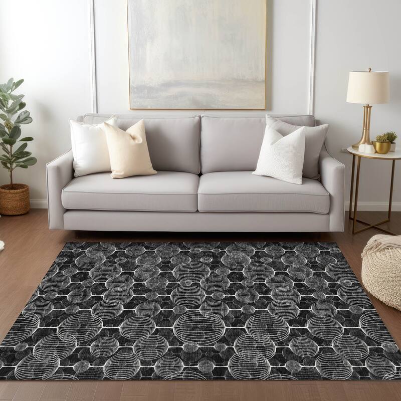Machine Washable Indoor/ Outdoor Chantille Modern Decor Rug