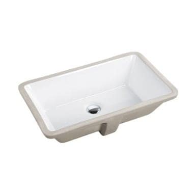 20-7/8 Inch x 15-1/2 Inch Rectangle Under Mount Glazed Ceramic Lavatory Vanity Bathroom Sink Pure White
