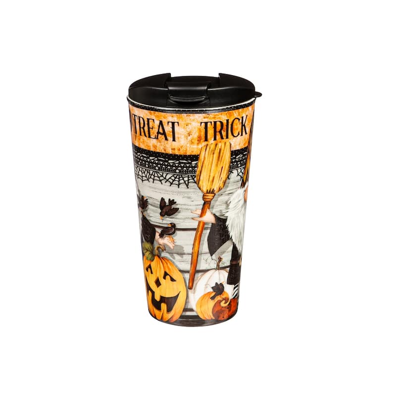 17 OZ Ceramic Cup and Puzzle Gift Set, Trick Or Treat Gnome