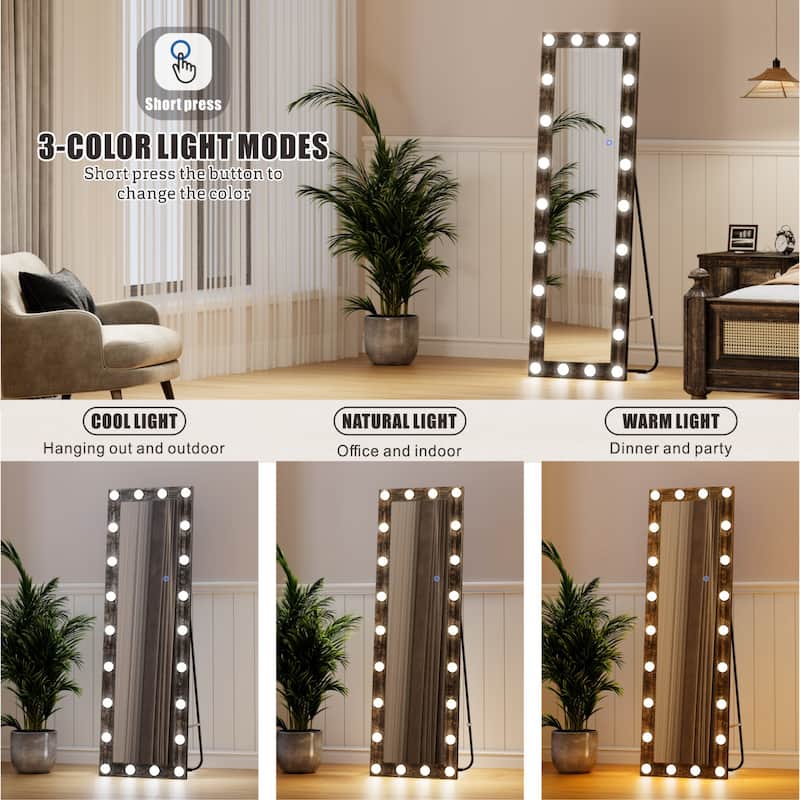 Mirror Full Length With Led Bulbs Lights