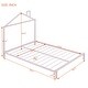 preview thumbnail 6 of 7, Pink Full Size Metal Platform Bed with House-Shaped Headboard