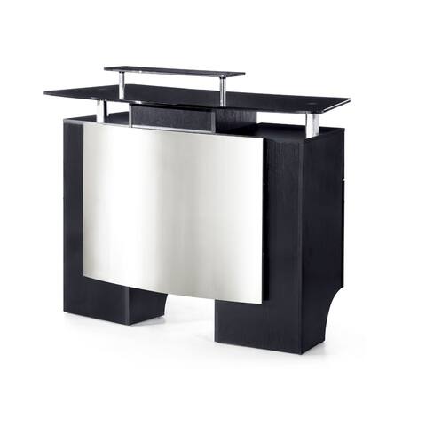 Glasglow I Reception Desk with Glass Top, Black 50" L x 19" W - N/A