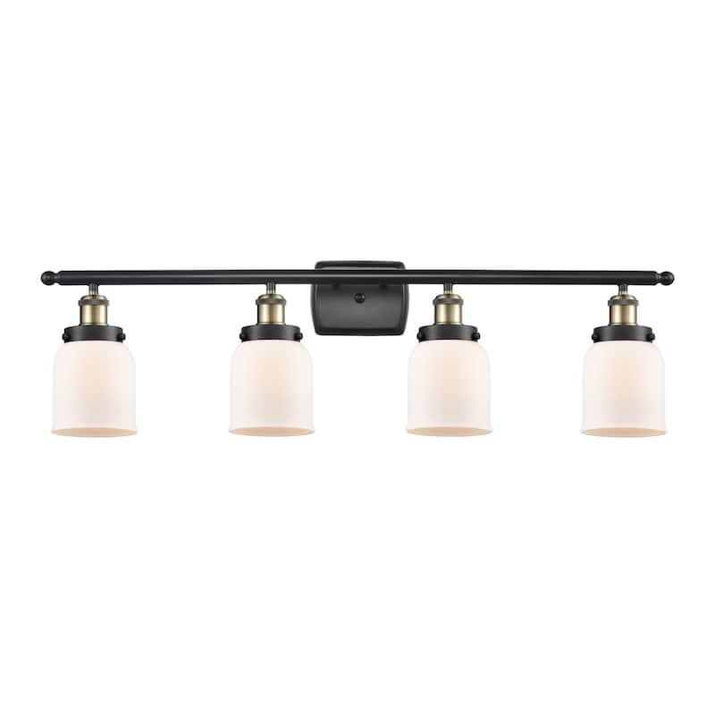 Innovations Lighting Ballston Urban Bell - 4 Light 36" Bath Vanity Light - Black Antique Brass/Matte White