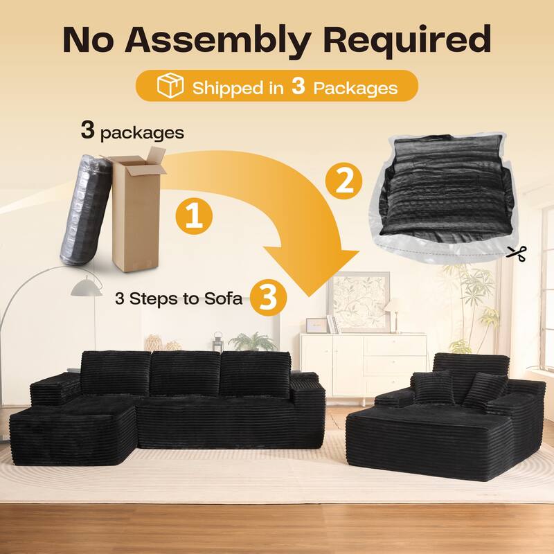 ​​OVIOS Modern Minimalist No-Assembly Living Room Set​