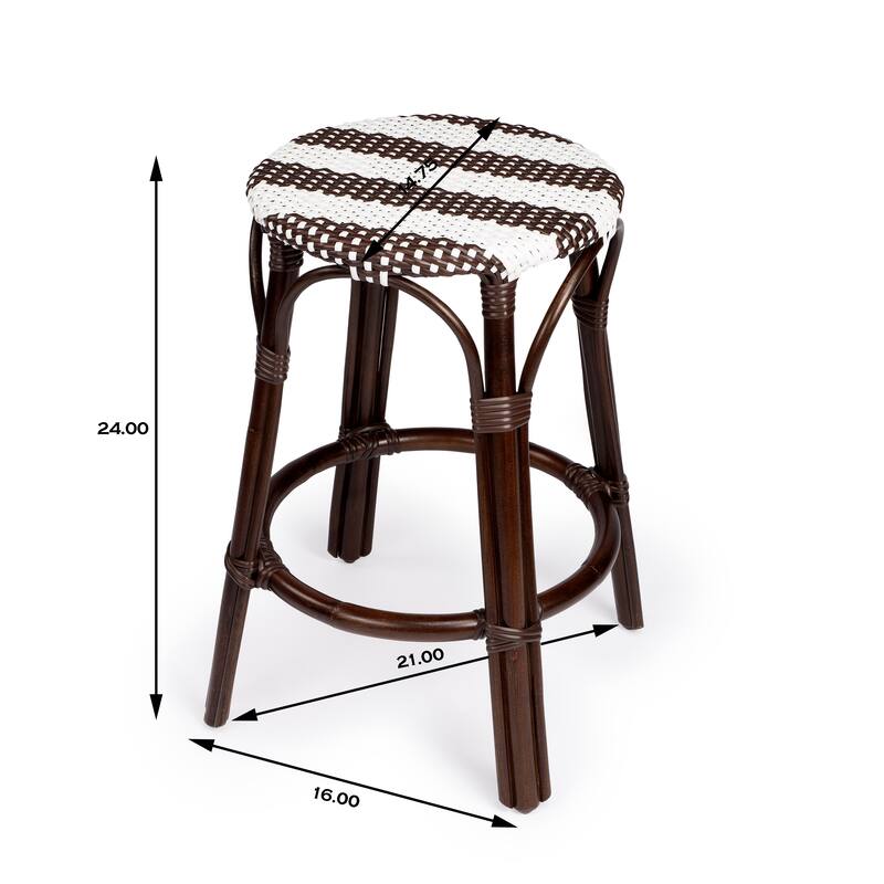Tobias 24" Rattan Round Counter Stool
