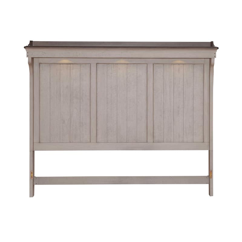 Ivy Hollow Weathered Linen King Mantle Headboard