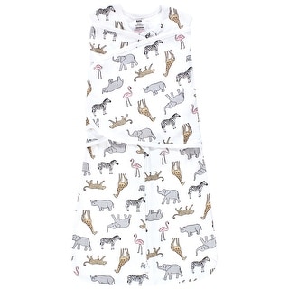 Hudson Baby Infant Girl Convertible Swaddle Sleep Sack, Modern Pink Safari