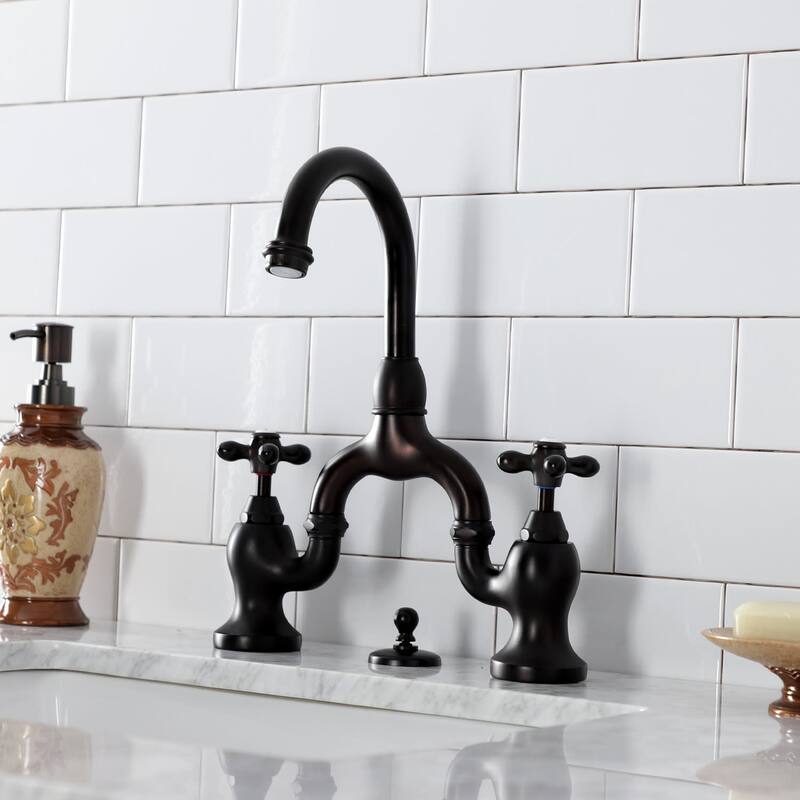 Kingston Brass KS799.AX English Country 1.2 GPM Bridge Bathroom Faucet