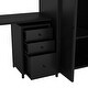 preview thumbnail 15 of 15, Multifunctional Design Metal Loft Bed With Table Set, Storage Stairs and Wardrobe, Full Size, Black