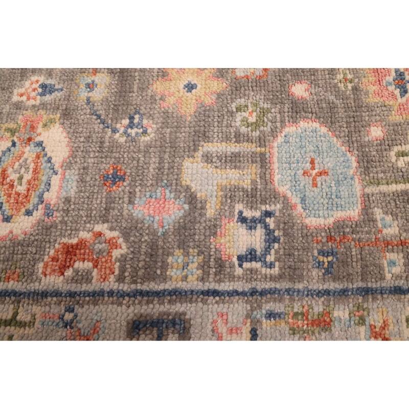 ECARPETGALLERY Hand-knotted Modern Oushak Dark Grey Wool Rug - 3'0 x 5'0