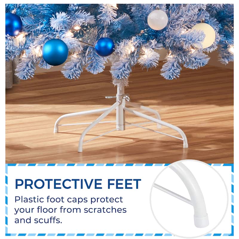 Yaheetech 9ft Pre-lit Flocked Artificial Christmas Tree with 900 Incandescent Warm White Lights & 2084 Tips