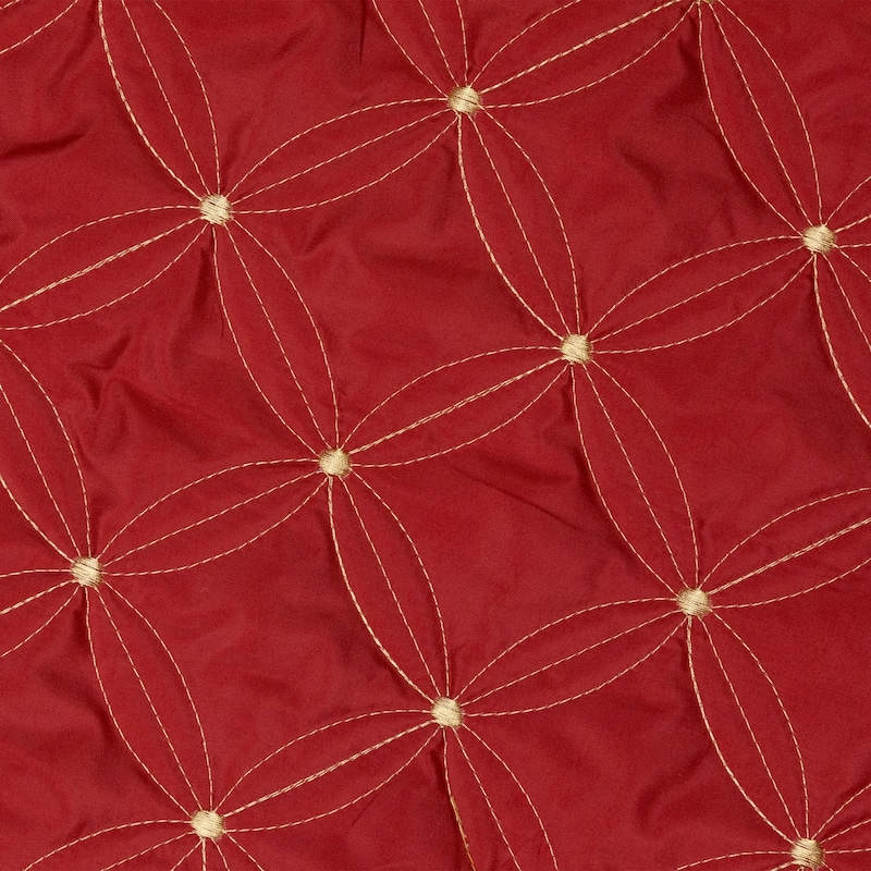 Round Quilted Tree Skirt - 60" - Red and Gold