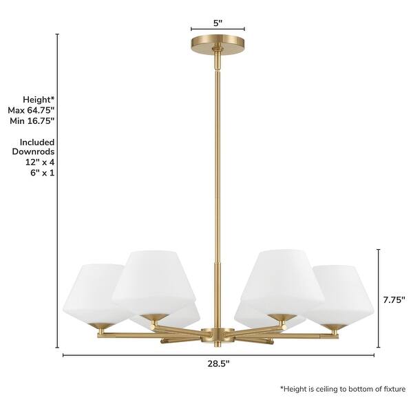 dimension image slide 1 of 3, Hunter Celestial Valley 6-Light Chandelier - Contemporary, Transitional