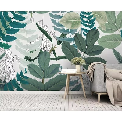 GK Wall Design Tropical Leaves Drawing Exotic Leaf Removable Wallpaper