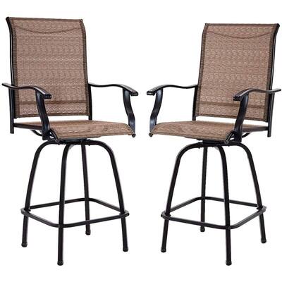ixir High Seating Swivel Patio Bar Stool Chair (Set of 2)