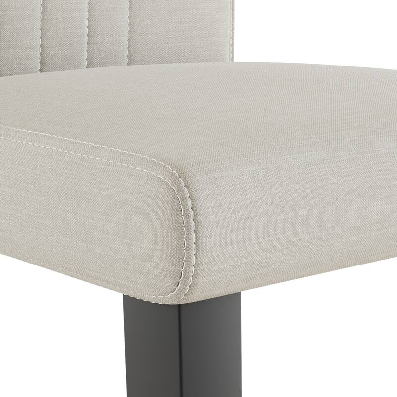 Javlergo Set of 2 High Back Dining Chairs PU Leather or Linen Upholstery Density Foam for Dining Room Kitchen Living Room