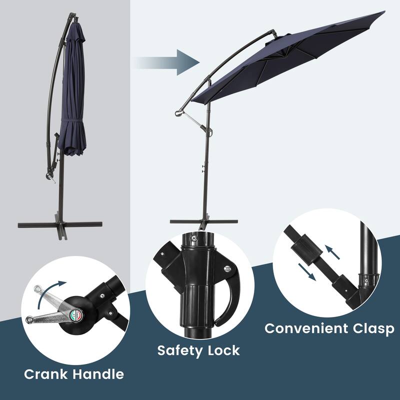 Weller 10-foot Offset Cantilever Hanging Patio Umbrella