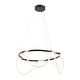 preview thumbnail 14 of 24, Nuvola 25" Contemporary Minimalist 360 Adjustable Silicone Neon Rope Dimmable Integrated LED Chandelier, by JONATHAN Y Black