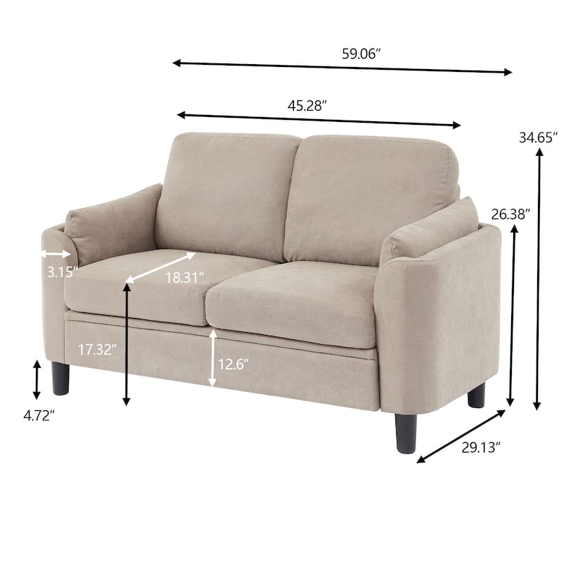 59.06" Loveseat Sofa with Soft Handrest