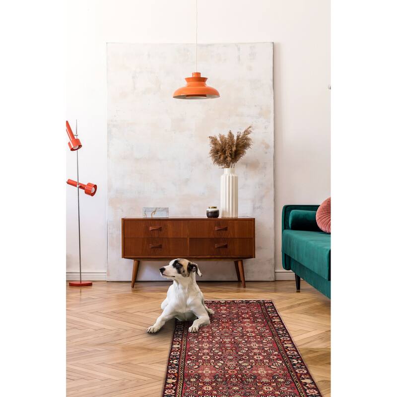 ECARPETGALLERY Hand-knotted Andelz Red Wool Rug - 3'1 x 9'5