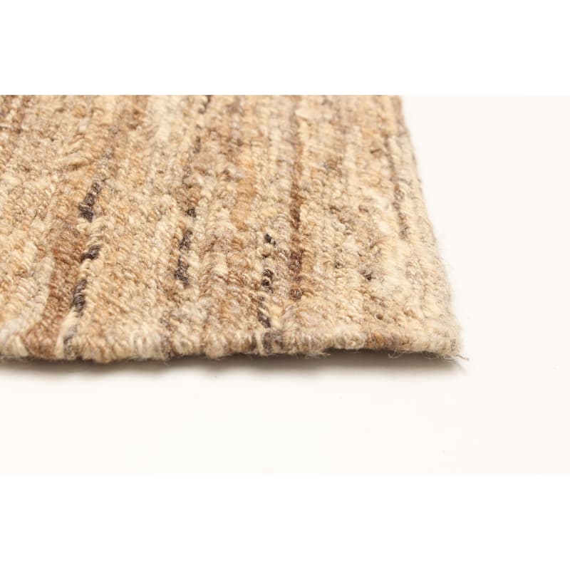 ECARPETGALLERY Flat-Weave Natural Tan Wool Tapestry Kilim - 5'1 x 6'7