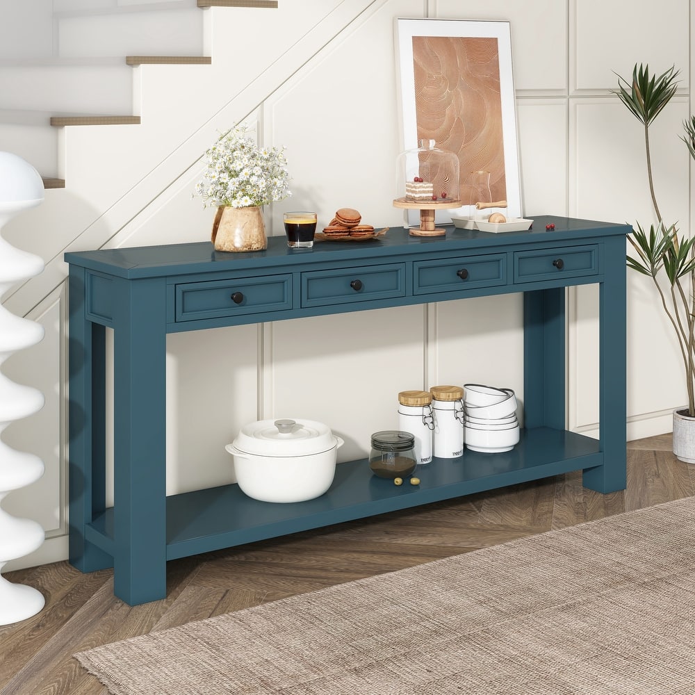 Console Table/Sofa Table with Storage Drawers and Bottom Shelf