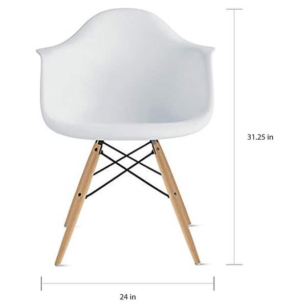 Modern Plastic Dining Room Chair with Eiffel Dowel Legs