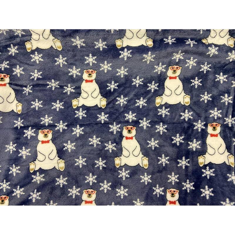 Velvet Touch Holiday Throw Fleece Blanket (50" x 60") - Polar Bear