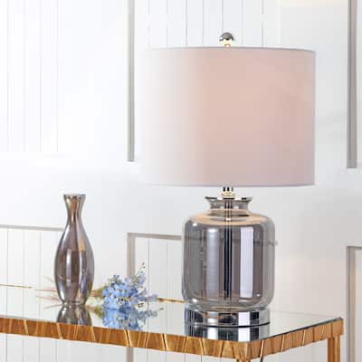 Evelyn 22" Glass LED Table Lamp, Smoked Gray by JONATHAN Y