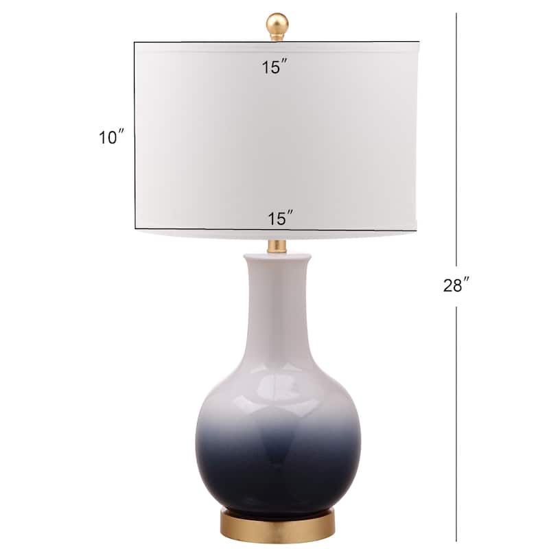SAFAVIEH Lighting Maissa Grey/ White 28-inch LED Table Lamp - 15"x15"x28" - 15Wx15Dx28H
