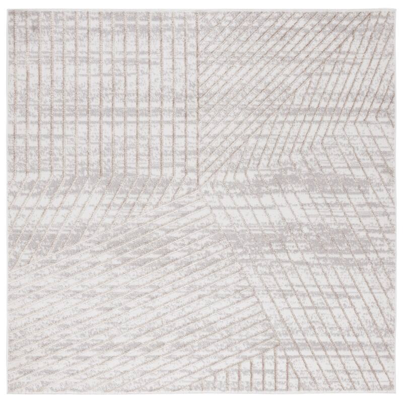 SAFAVIEH Maya Hronn Modern & Contemporary Jute Rug - 6'7" Square - Ivory/Beige