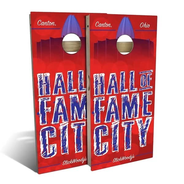 slide 2 of 9, Hall Of Fame City Outdoor Cornhole Board Set