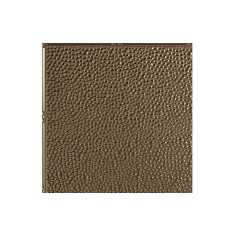 FASÄDE Border Fill Decorative Vinyl 2ft x 2ft Lay in Ceiling Panel in Argent Bronze (5 Pack) - 12in x 12in Sample - Argent Bronze