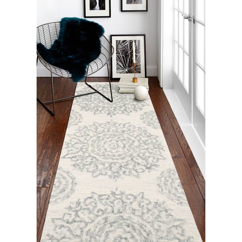 Bashian Nodal Biscuit Transitional Area Rug - 8'6" X 11'6" - Iv/Slate
