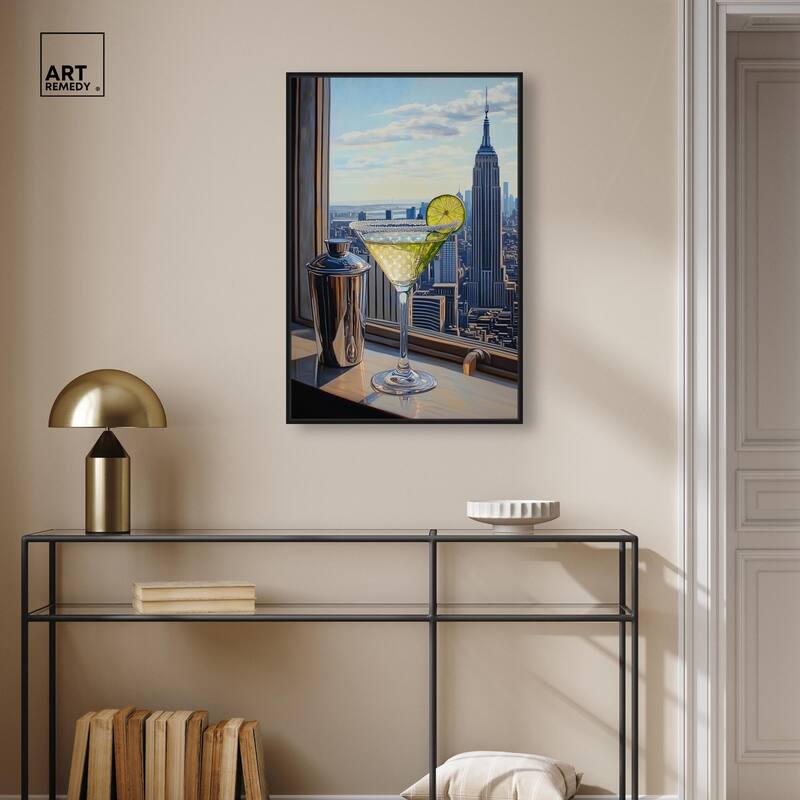 Classy Drink in NYC Canvas by Art Remedy