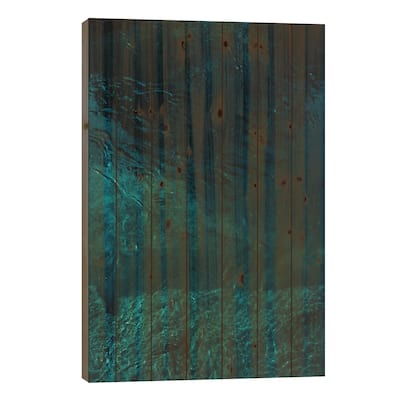 Abstract Blue Print On Wood by Sebastian Hilgetag - Multi-Color