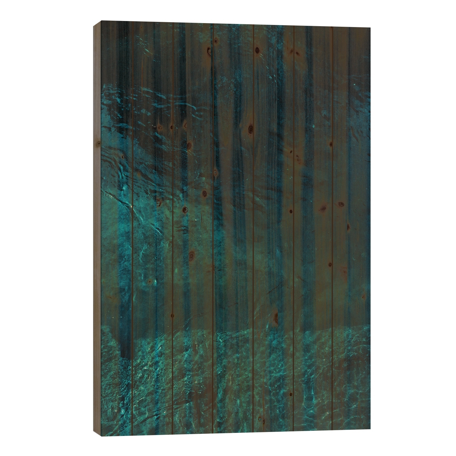 Abstract Blue Print On Wood by Sebastian Hilgetag - Multi-Color