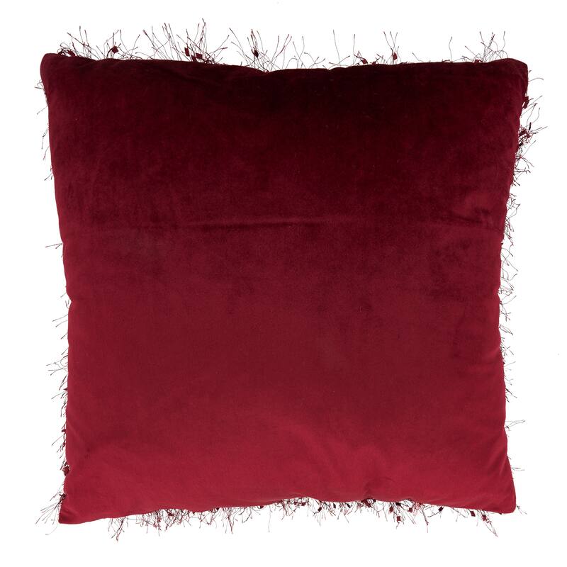 Poly-Filled Shaggy Shimmer Throw Pillow
