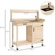 preview thumbnail 18 of 25, Outsunny Potting Bench Table with Faucet, Sink, Hooks and Storage Cabinet, Outdoor Prep Table Gardening Bench