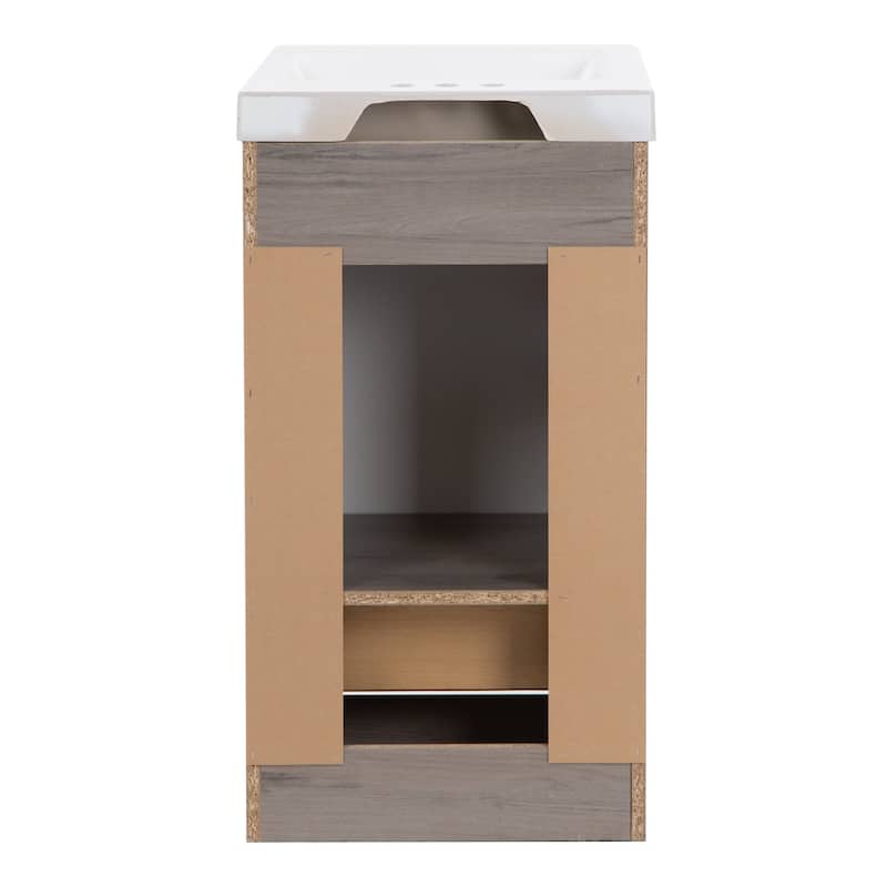 Spring Mill Nixie 18.5" Small Bathroom Vanity With Cabinet, Drawer, and White Sink Top