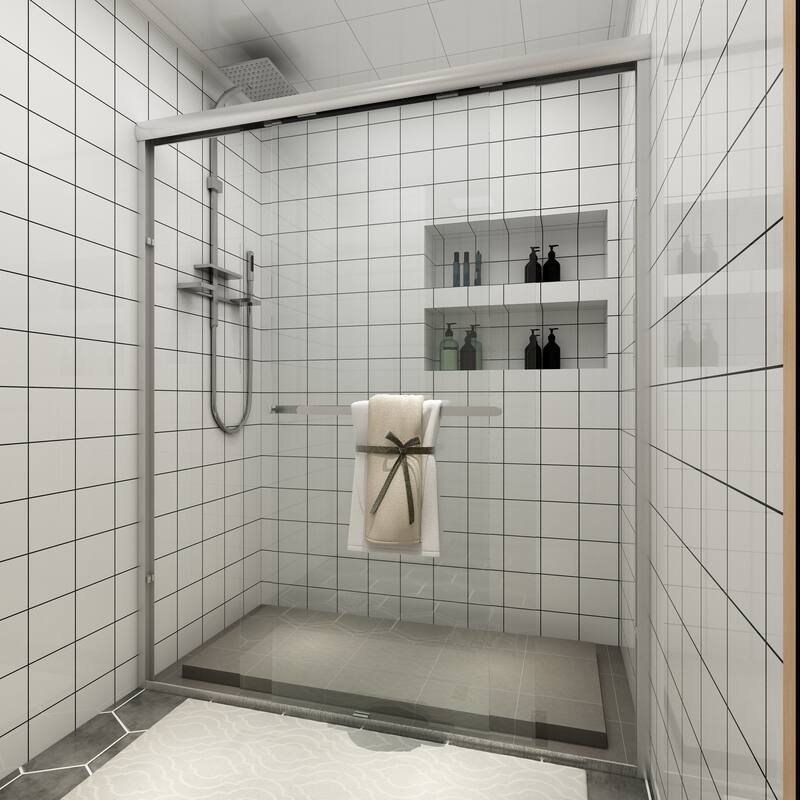 TOOLKISS Double-Sliding Prefab Shower Door