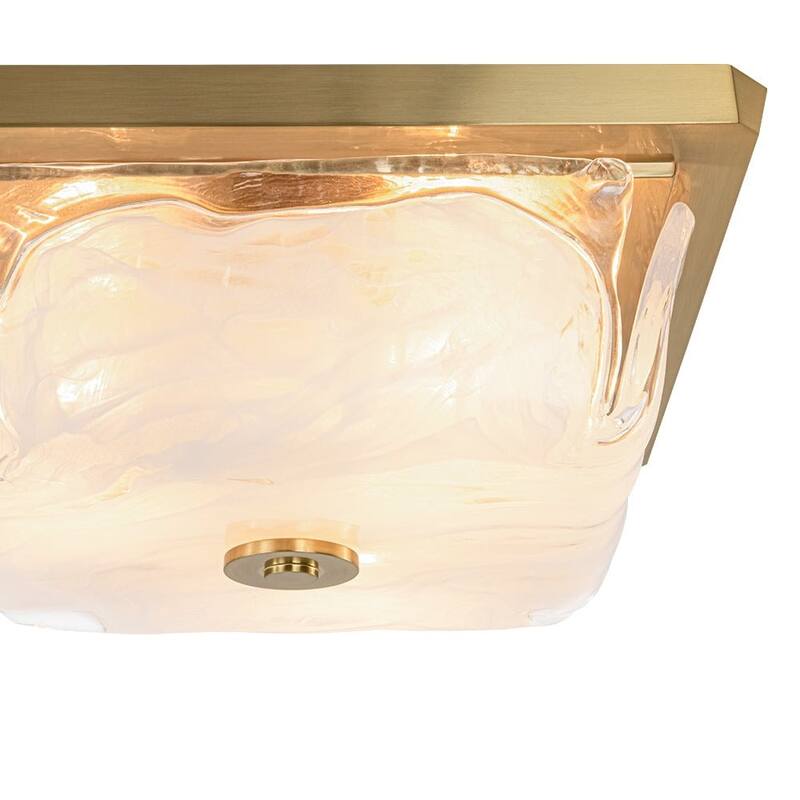 Modern 3-Light Square Cloud Glass Flush Mount Ceiling Light