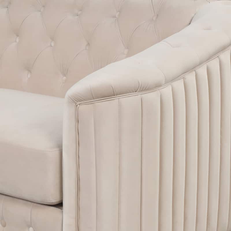Velvet Upholstered Loveseat Sofa