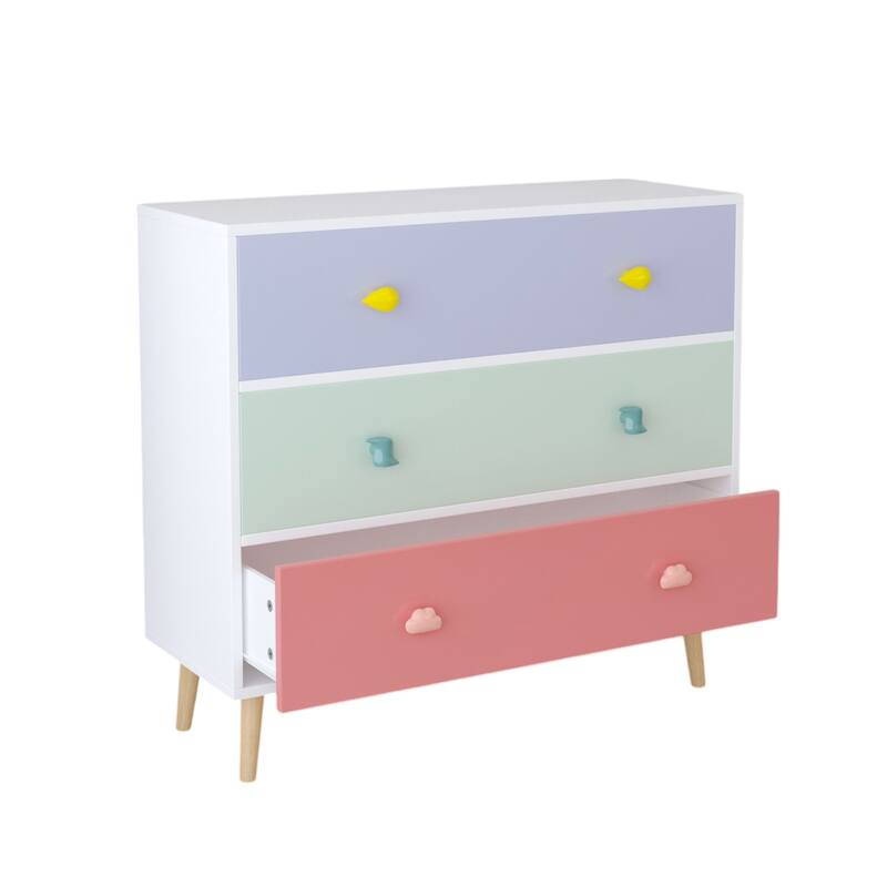 3-Drawer Kids Dresser, Baby Nightstand for Bedroom
