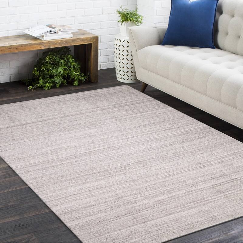 Overton Handmade Modern Contemporary Striped Area Rug - 8' x 10' - Linen