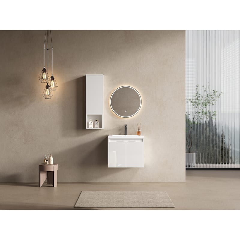 Float Mounting Bathroom Vanity With Resin Sink
